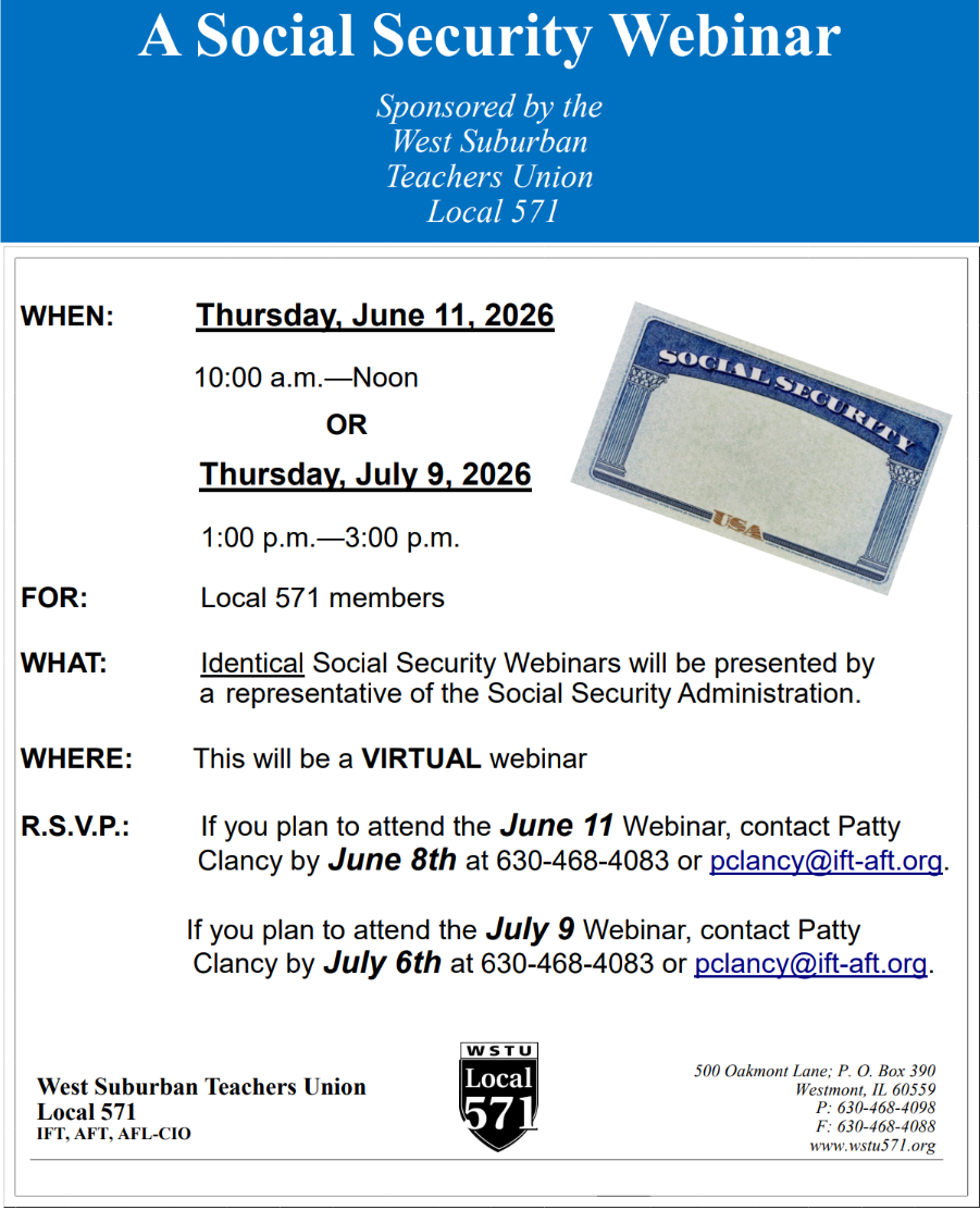 Social Security Webinar Flyer and Sign Up Info